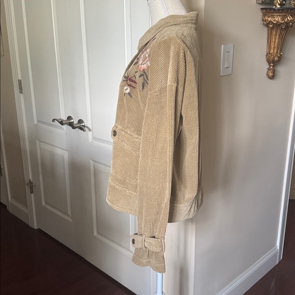 XCVI Elki Relaxed Corduroy Floral Embroidery Olive Jacket Women's Size Large NEW - Picture 8 of 13